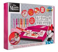 Disney - Minnie Mouse - Spray Pen Set Deluxe (MM22368) - Kit de Stylos Pulvérisateurs pour Colorier et Dessiner - 12 Stylos et 16 Pochoirs pour Créer des Couleurs et des Dessins Uniques