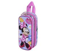 Disney Minnie Mouse Spring-Trousse 3D Double, Lilas, 22 x 9,5 cm