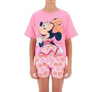 Disney Minnie Mouse T-Shirt et Short pour Fille, Ensemble Coton Doux, Ensemble 2 Pièces pour Filles, Motif Minnie Mouse, Taille 4 Ans, Rose