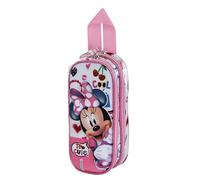 Disney Minnie Mouse Too Cute-Trousse 3D Double, Rose, 22 x 9,5 cm