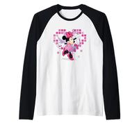 Disney Minnie Mouse Valentine's Day Cupid Pixel Heart Manche Raglan