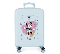 Disney Minnie My happy place Valise Cabine Bleu 38x55x20 cms ABS Rigide Serrure latérale à combinaison 34L 2 kgs 4 Double roues Bagage à Main
