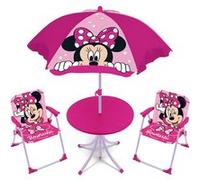 Arditex Set de camping Disney Minnie WD16123 – 4 pièces (table, 2 chaises, parasol) Rose Enfants