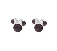 Disney Minnie EF00469SFEBL.PH Boucles d'oreilles à Tige plaquées Argent avec Pierre de Naissance du Mois de février, Taille Unique, Laiton, sans Pierre précieuse