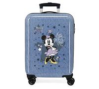 Disney Minnie Style Valise Cabine Bleu 38x55x20 cms Rigide ABS Serrure Latérale à Combinaison 34L 2 kgs 4 Double Roues Bagage à Main