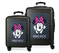 Disney Minnie Sunny Day Set de Bagages Bleu 55/68 cms Rigide ABS Serrure à Combinaison 104L 4 Roues Doubles Bagage à Main