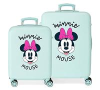 Disney Minnie Teen Jeu de valises Bleues 55/65 cm Rigide ABS Fermeture à Combinaison latérale 91L 6 kg 4 Roues Doubles