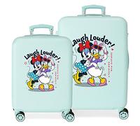 Disney Minnie Teen Jeu de valises Bleues 55/65 cm Rigide ABS Fermeture à Combinaison latérale 91L 6 kg 4 Roues Doubles