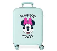 Disney Minnie Teen Valise de Cabine Bleue 38 x 55 x 20 cm Rigide ABS Fermeture à Combinaison latérale 35 l 2,5 kg 4 Roues Doubles