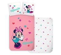 BrandMac Parure de lit enfant Disney Minnie Mouse – Housse 100x135 cm, taie 40x60 cm