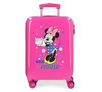 Disney Minnie Wild Flower Valise de cabine rose 38 x 55 x 20 cm rigide ABS fermeture à combinaison latérale 34 2 kg 4 roues doubles bagage à main