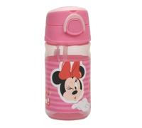 Disney Minnie Wink plastic Bottle with Strap (350ml),GIM55379204, Gourde enfants Capuchon encliquetable qui protège la paille.