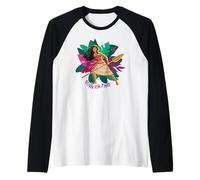 Disney Moana Born For This Floral Background Oar In Hand Manche Raglan