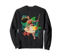 Disney Moana Floral Island Background Moana Leans From Rope Sweatshirt