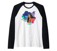 Disney Moana Follow The Stars Floral Night Sky Silhouette Manche Raglan