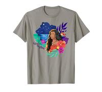 Disney Moana Follow The Stars Floral Night Sky Silhouette T-Shirt
