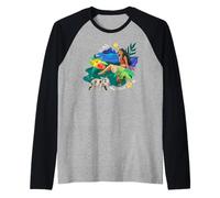 Disney Moana Go With The Flow Island Scenery Hei Hei And Pua Manche Raglan
