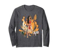 Disney Moana Hei Hei Pua And Moana With Oar Group Portrait Manche Longue