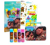 Disney Moana Lip Balm Set - Bundle avec 4 autocollants de tubes baume lvres Moana et plus encore | Kit de baume lvres Moana pour les enfants