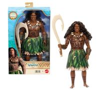 Disney Moana Live Action - Maui Doll | Mode amovible, cheveux bouclés, 4 accessoires, y compris hameçon, posables et à collectionner