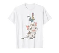 Disney Moana Pua And Hei Hei Distressed Portrait C1 T-Shirt, Homme, Blanc, S