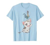 Disney Moana Pua And Hei Hei Distressed Portrait C1 T-Shirt, Homme, Bleu Céleste, S