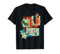 Disney Moana Pua Hei Hei & Moana Drawn Art Panel Portraits T-Shirt