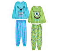 Disney Monster Inc Ensemble Pyjama pour garçon Lot de 2 | Haut à Manches Longues Graphique Sully & Mike et Bas de Pyjama à Jambe Longue pour Enfants en Bleu et Vert | Personnage pour Enfants