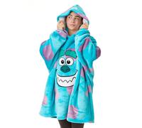 Disney Monsters Inc Unisexe Couverture portable Sweat a capuche | Pull a capuche pour adultes en bleu avec visage de personnage Sulley et motif de fourrure