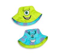 Disney Monsters Inc Chapeau bob réversible pour Enfants | Vert avec Mike Wazowski et Bleu avec Sulley's Face | Accessoire de Protection Solaire décontracté | Chapeau de Personnage Unisexe