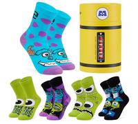 Disney Chaussettes Enfant Monstre et Compagnie, Coffret 5 Paires des Chaussettes Fantaisie Enfant Ado 30-35 et 35-39 (Multicolore, 7-10 Ans)