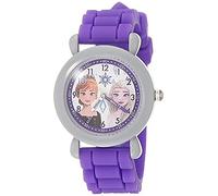 Disney Montre analogique à Quartz avec Bracelet en Silicone pour Enfants Frozen, Gris, Violet, Montre à Quartz