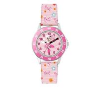 Disney Montre d'apprentissage de l'heure avec bracelet rose imprimé MN9101