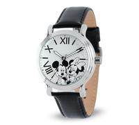Disney Montre à Quartz analogique Mickey & Minnie pour Femme W001860 - Affichage analogique - Noir - Argent, Argenté., Montre à Quartz Mickey