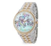 Disney Montre Femme Strass, Ariel Bicolore, Mouvement à Quartz