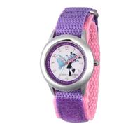 Disney Montre Junior Vampirina pour enfants de 3 à 7 ans - Cadran amusant - Pour les enfants qui aiment les aventures effrayantes - Lunette argentée et bracelet en nylon violet-rose - Achetez et
