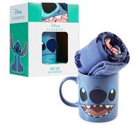 Disney Tasse Stitch - Coffret Cadeau Tasse Mug et Chaussettes - Idée Cadeau Stitch Mickey Minnie Marie Aristochats (Bleu foncé Stitch)