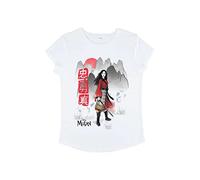 Disney Mulan : Live Action - Loyal Brave True Women's Organic Rolled Sleeve T-Shirt, Blanc, XL Femme