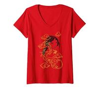 Disney Mulan Mushu Breezy Illustration T-Shirt avec Col en V
