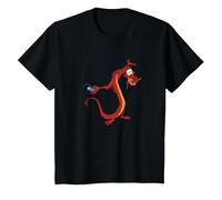 Disney Mulan Mushu Dragon And Cri-Kee Cricket T-Shirt, Enfant, Noir, 8 ans