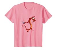 Disney Mulan Mushu Dragon And Cri-Kee Cricket T-Shirt, Enfant, Rose, 12 ans