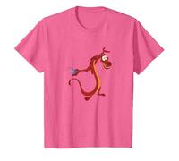 Disney Mulan Mushu Dragon And Cri-Kee Cricket T-Shirt, Enfant, Rose Chiné, 10 ans