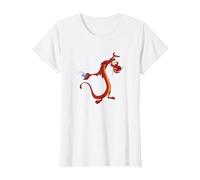 Disney Mulan Mushu Dragon And Cri-Kee Cricket T-Shirt, Femme, Blanc, S