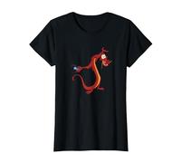 Disney Mulan Mushu Dragon And Cri-Kee Cricket T-Shirt, Femme, Noir, L