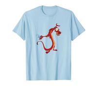 Disney Mulan Mushu Dragon And Cri-Kee Cricket T-Shirt, Homme, Bleu Céleste, S