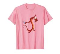 Disney Mulan Mushu Dragon And Cri-Kee Cricket T-Shirt, Homme, Rose, XL