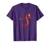 Disney Mulan Mushu Dragon And Cri-Kee Cricket T-Shirt, Homme, Violet, XXL