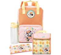 Disney Minnie Mouse Ensemble de Sac à Dos | Ensemble de Sacs d'école pour Filles en 4 pièces | Incluant Un Sac d'école Rose, Un Sac à Lunch, Un étui à Crayons, Une Bouteille d'eau