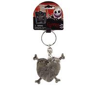 Disney - Porte-clés en étain Jack et Sally en forme de cœur, argenté 2,5 cm