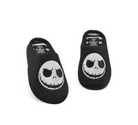 Disney Nightmare Before Christmas de monsieur Jack Pantoufles unisexes | Mules à enfiler pour adultes avec visage de personnage de Jack Skellington en Noir | Chaussures de maison d’intérieur